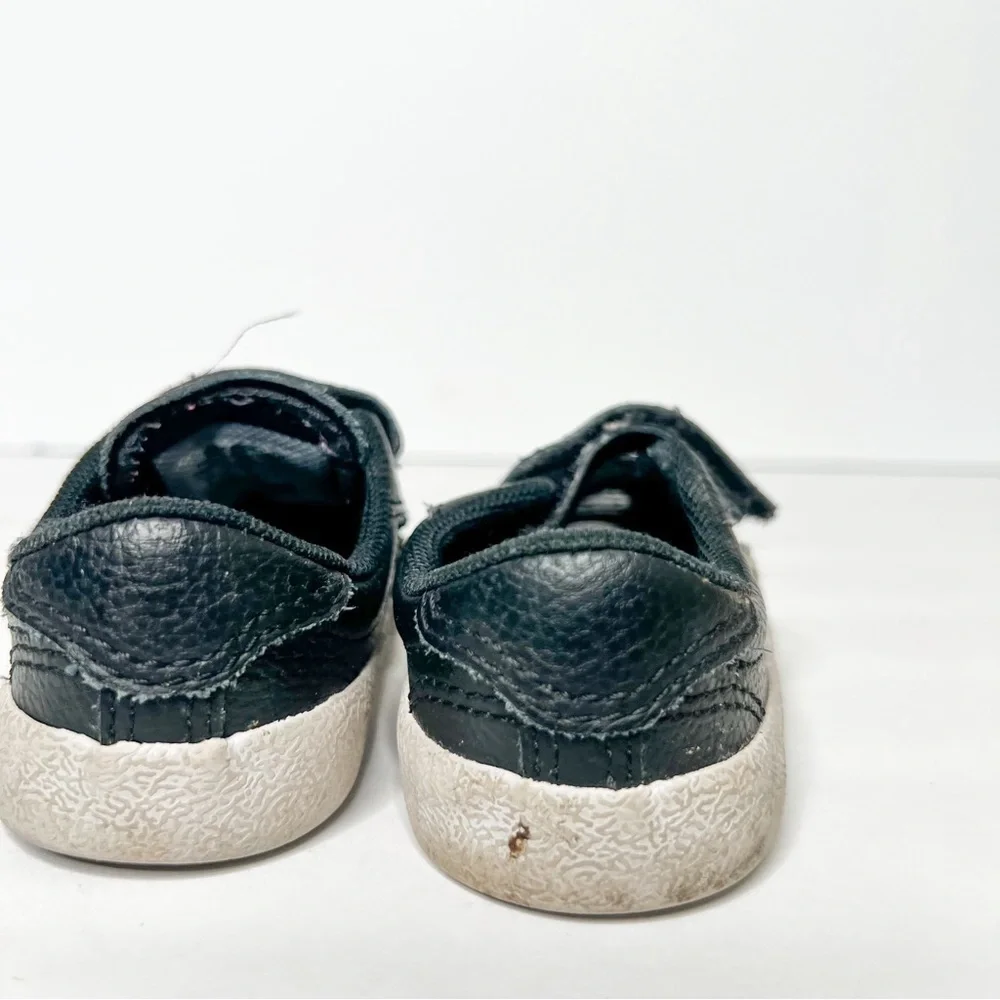 Converse Black Leather Velcro Sneakers Size 4 Toddler